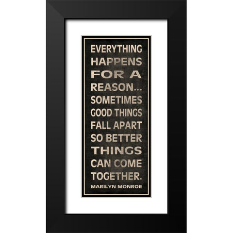Everything Happens Black Modern Wood Framed Art Print with Double Matting by Harbick, N