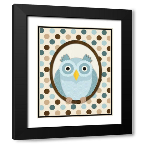 Sitting Owl I  Black Modern Wood Framed Art Print with Double Matting by Harbick, N