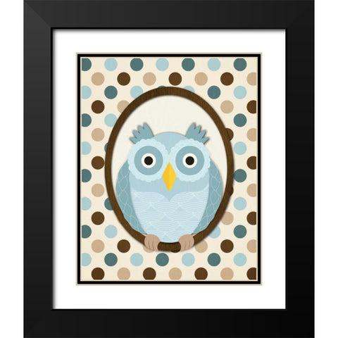 Sitting Owl I  Black Modern Wood Framed Art Print with Double Matting by Harbick, N