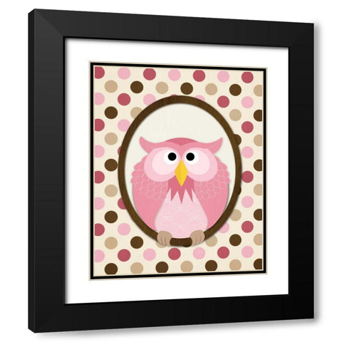 Sitting Owl II Black Modern Wood Framed Art Print with Double Matting by Harbick, N