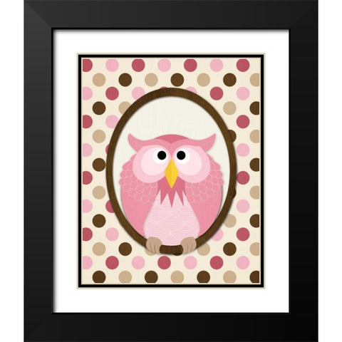 Sitting Owl II Black Modern Wood Framed Art Print with Double Matting by Harbick, N