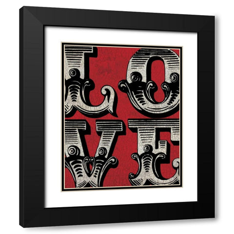 Love Sign Black Modern Wood Framed Art Print with Double Matting by Harbick, N