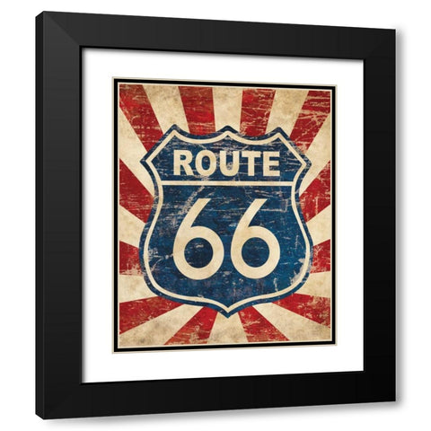 Route 66 I Black Modern Wood Framed Art Print with Double Matting by Harbick, N