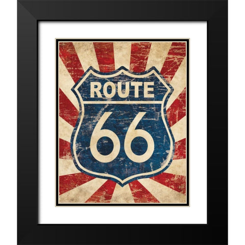 Route 66 I Black Modern Wood Framed Art Print with Double Matting by Harbick, N