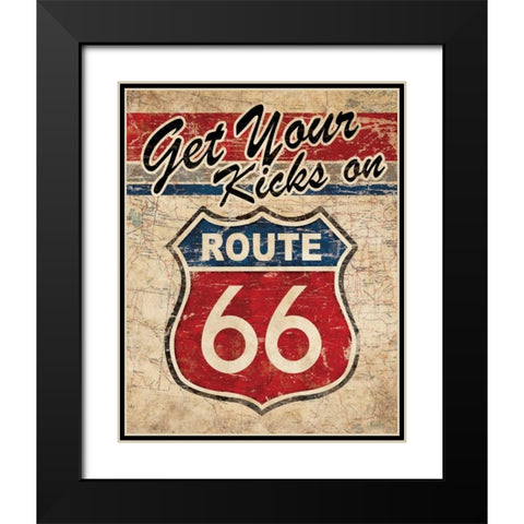 Route 66 II Black Modern Wood Framed Art Print with Double Matting by Harbick, N