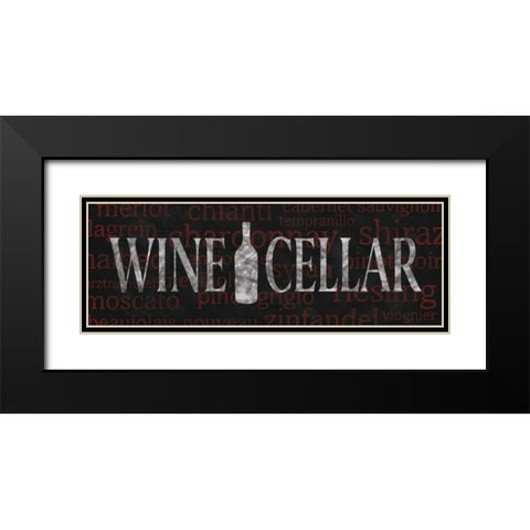 Wine Cellar Black Modern Wood Framed Art Print with Double Matting by Harbick, N