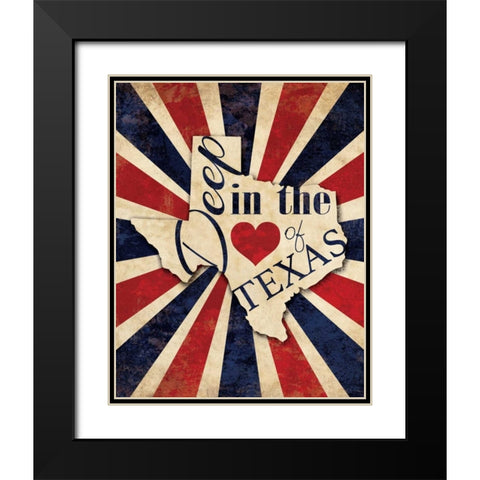 Heart of Texas Black Modern Wood Framed Art Print with Double Matting by Harbick, N