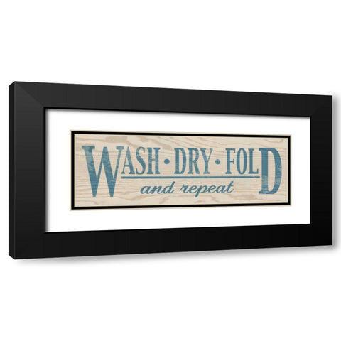 Wash Dry Fold - Blue Black Modern Wood Framed Art Print with Double Matting by Harbick, N