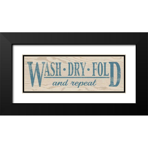 Wash Dry Fold - Blue Black Modern Wood Framed Art Print with Double Matting by Harbick, N