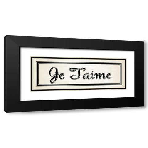 Je Taime Black Modern Wood Framed Art Print with Double Matting by Harbick, N