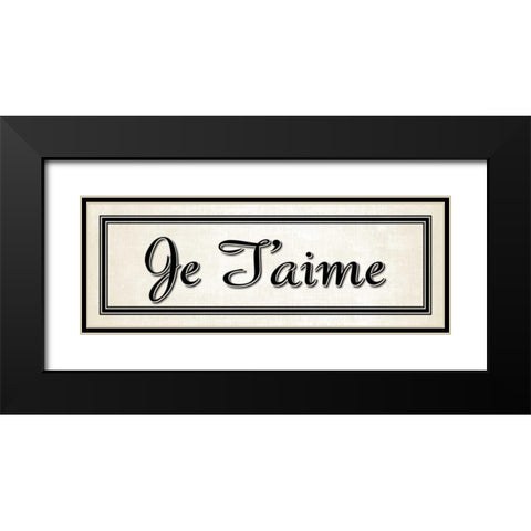Je Taime Black Modern Wood Framed Art Print with Double Matting by Harbick, N