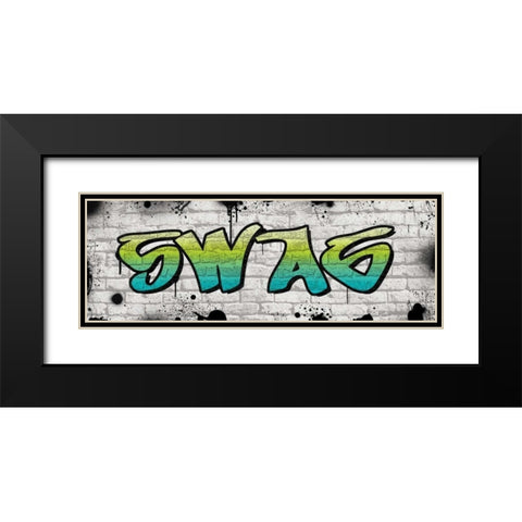 Swag Graffiti Black Modern Wood Framed Art Print with Double Matting by Harbick, N