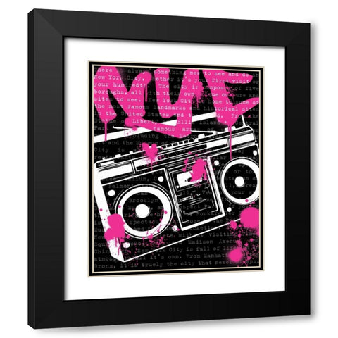 NYC Boom Box Black Modern Wood Framed Art Print with Double Matting by Harbick, N
