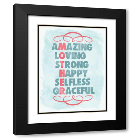 Mother Sign I Black Modern Wood Framed Art Print with Double Matting by Harbick, N