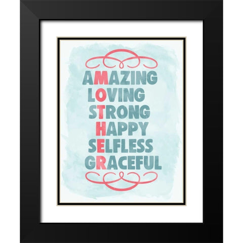 Mother Sign I Black Modern Wood Framed Art Print with Double Matting by Harbick, N