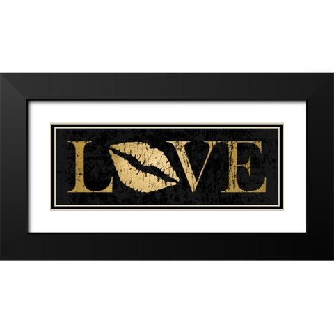 Gold Love Black Modern Wood Framed Art Print with Double Matting by Harbick, N.