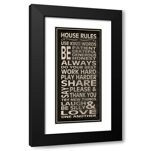 House Rules Black Modern Wood Framed Art Print with Double Matting by Harbick, N.