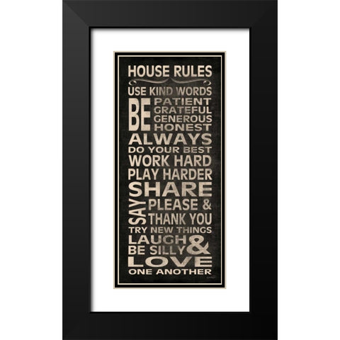 House Rules Black Modern Wood Framed Art Print with Double Matting by Harbick, N.