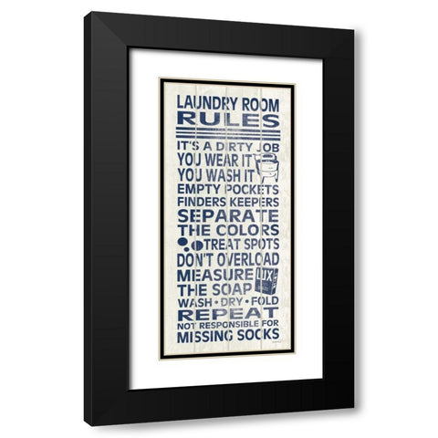 Laundry Room Rules Black Modern Wood Framed Art Print with Double Matting by Harbick, N.