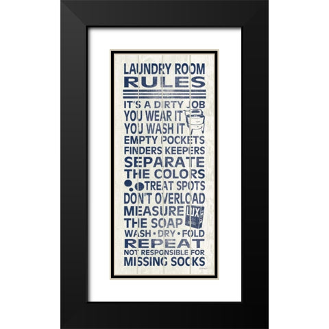 Laundry Room Rules Black Modern Wood Framed Art Print with Double Matting by Harbick, N.