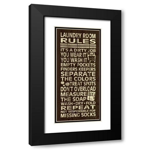 Laundry Room Rules II Black Modern Wood Framed Art Print with Double Matting by Harbick, N.