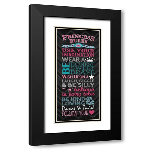 Princess Rules Panel Black Modern Wood Framed Art Print with Double Matting by Harbick, N.