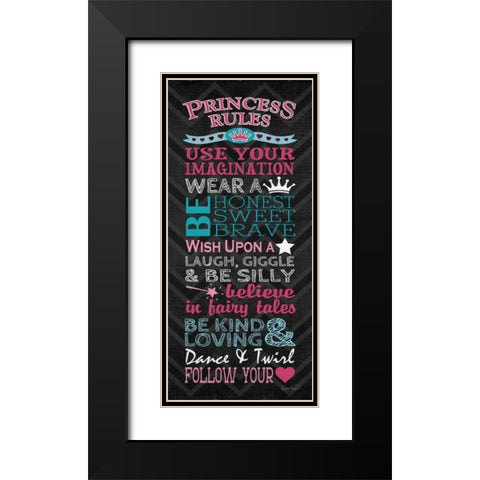 Princess Rules Panel Black Modern Wood Framed Art Print with Double Matting by Harbick, N.