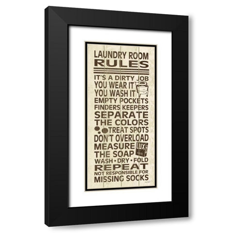 Laundry Room Rules III Black Modern Wood Framed Art Print with Double Matting by Harbick, N.