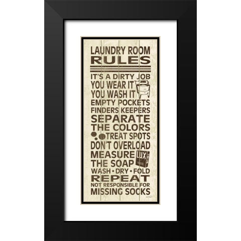 Laundry Room Rules III Black Modern Wood Framed Art Print with Double Matting by Harbick, N.