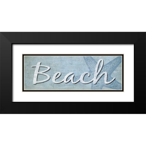 Blue Beach Black Modern Wood Framed Art Print with Double Matting by Harbick, N.