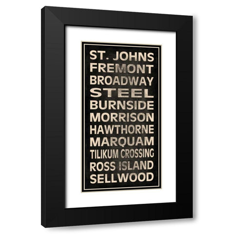 Portland Bridges Black Modern Wood Framed Art Print with Double Matting by Harbick, N.