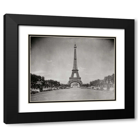 Vintage Paris IV Black Modern Wood Framed Art Print with Double Matting by Harbick, N.
