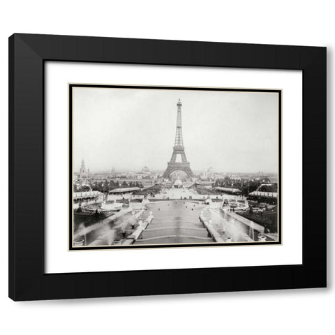 Vintage Paris V Black Modern Wood Framed Art Print with Double Matting by Harbick, N.