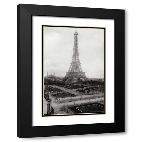 Vintage Paris VIII Black Modern Wood Framed Art Print with Double Matting by Harbick, N.