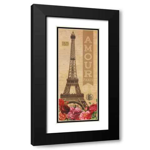 Amour Paris Black Modern Wood Framed Art Print with Double Matting by Harbick, N.