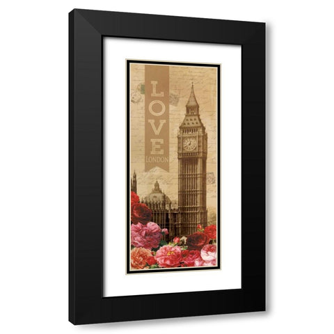 Love London Black Modern Wood Framed Art Print with Double Matting by Harbick, N.