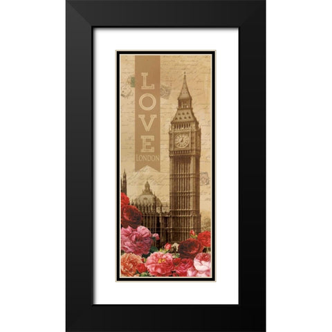 Love London Black Modern Wood Framed Art Print with Double Matting by Harbick, N.