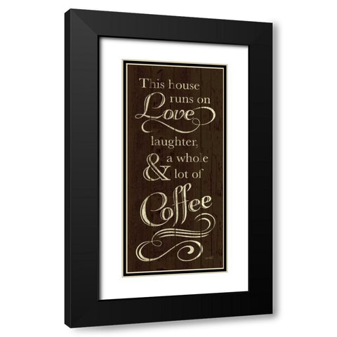 Runs on Coffee Black Modern Wood Framed Art Print with Double Matting by Harbick, N.