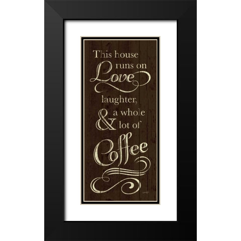 Runs on Coffee Black Modern Wood Framed Art Print with Double Matting by Harbick, N.