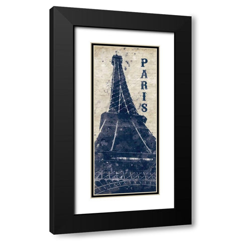 Eiffel Tower in Indigo Black Modern Wood Framed Art Print with Double Matting by Harbick, N.