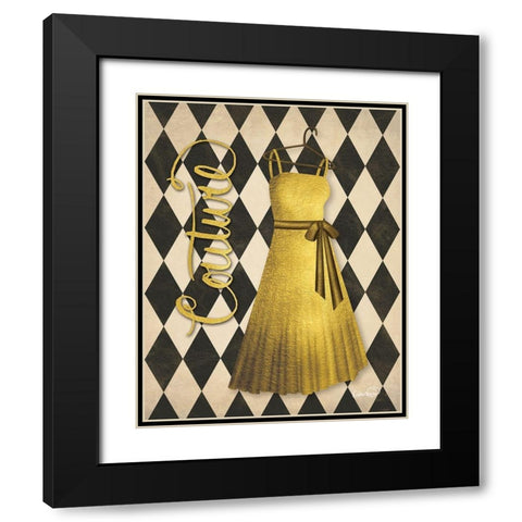 Gold Dress Couture Black Modern Wood Framed Art Print with Double Matting by Harbick, N.