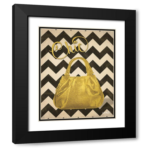 Gold Purse Chic Black Modern Wood Framed Art Print with Double Matting by Harbick, N.