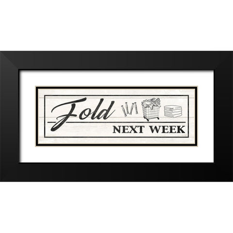 Farmhouse Laundry Fold Black Modern Wood Framed Art Print with Double Matting by Harbick, N.