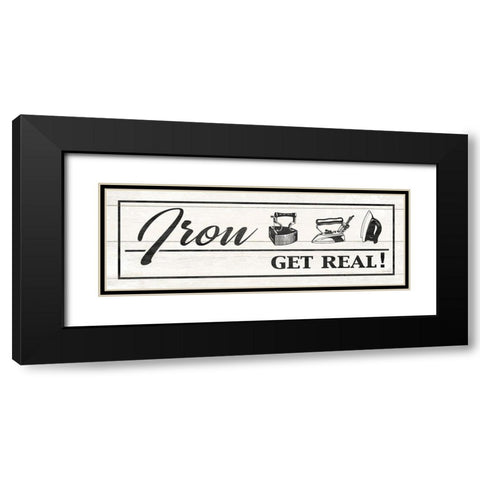Farmhouse Laundry Iron Black Modern Wood Framed Art Print with Double Matting by Harbick, N.