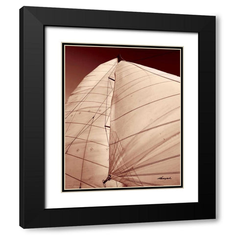 Windward Sail III Black Modern Wood Framed Art Print with Double Matting by Hausenflock, Alan