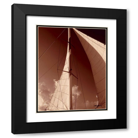 Windward Sail IV Black Modern Wood Framed Art Print with Double Matting by Hausenflock, Alan