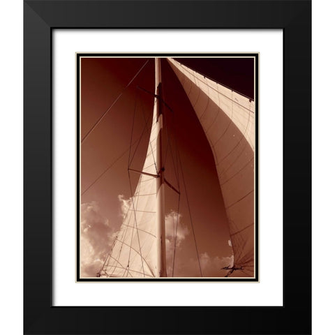 Windward Sail IV Black Modern Wood Framed Art Print with Double Matting by Hausenflock, Alan