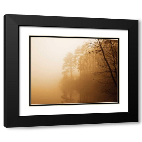 Fog on Shelly Lake I Black Modern Wood Framed Art Print with Double Matting by Hausenflock, Alan