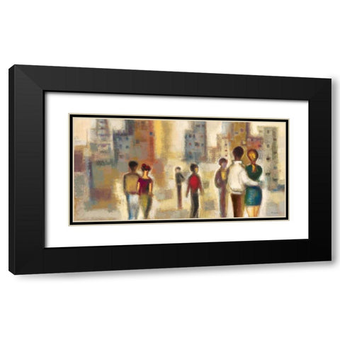 Metropolis III Black Modern Wood Framed Art Print with Double Matting by Lentz, Michael