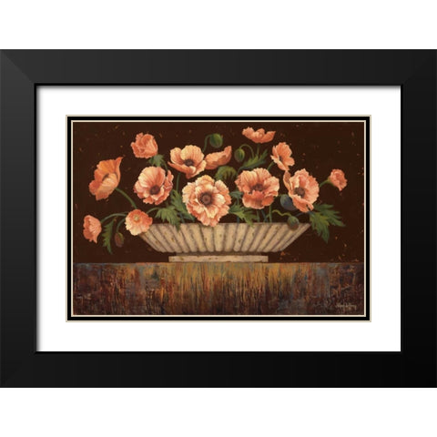 Elegant Poppies Black Modern Wood Framed Art Print with Double Matting by Jeffrey, Jillian